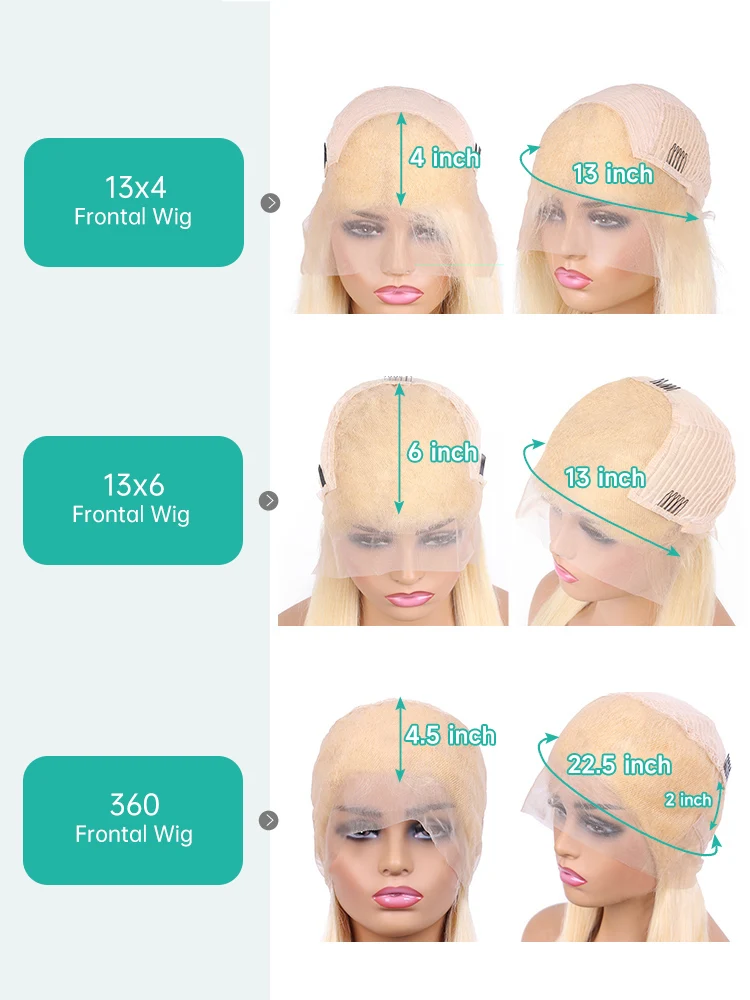 613 Human Hair Wig Vietnamese Raw Straight Hd Lace Frontal Wigs 13x4 13x6 360 Blonde Lace Front Human Hair Wig 180% 210% Density 6