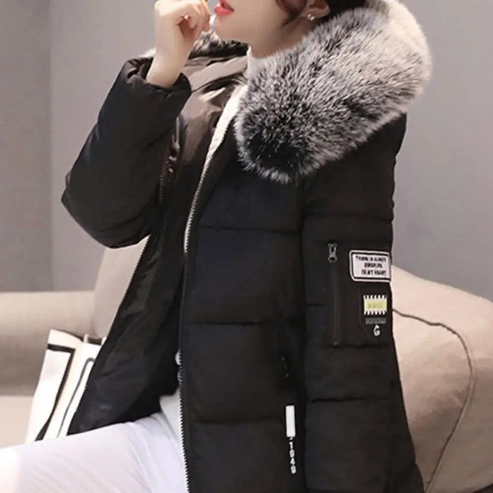 Fashion Women Winter Cotton Coat Parka Thickened Padded Stuffed Hooded Mid Length Warm Zip Up Slim Lady Down Coat Long Overcoat 2