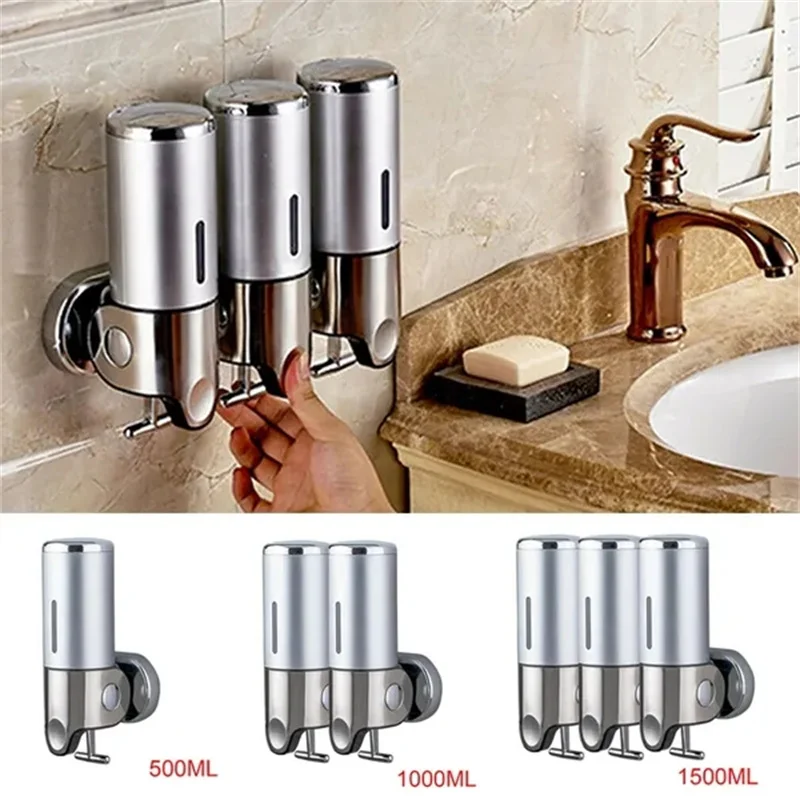 Bathroom Liquid Soap Dispenser Hand Sanitizer Holder Wall Mount Soap Shampoo Gel Shower Liquid Container For Bathroom Accessorie