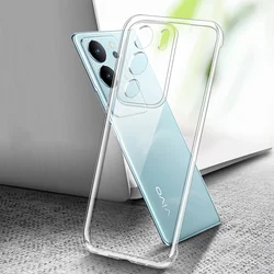 Transparent Shockproof Silicone Phone Case - Clear TPU Rubber Bumper Cover for VIVO V29 Pro (Clear)