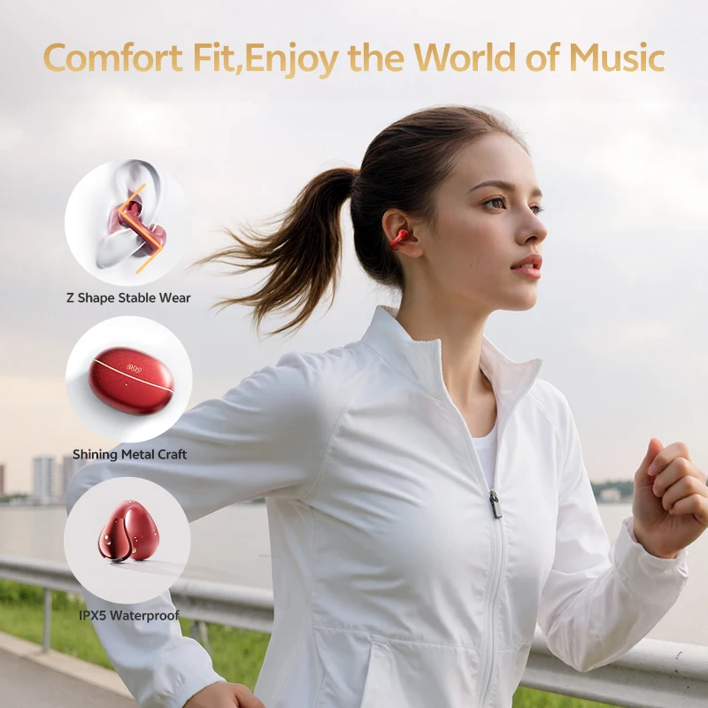 سماعات QCY Crossky C30S لاسلكية بمشبك أذن، صوت عال...