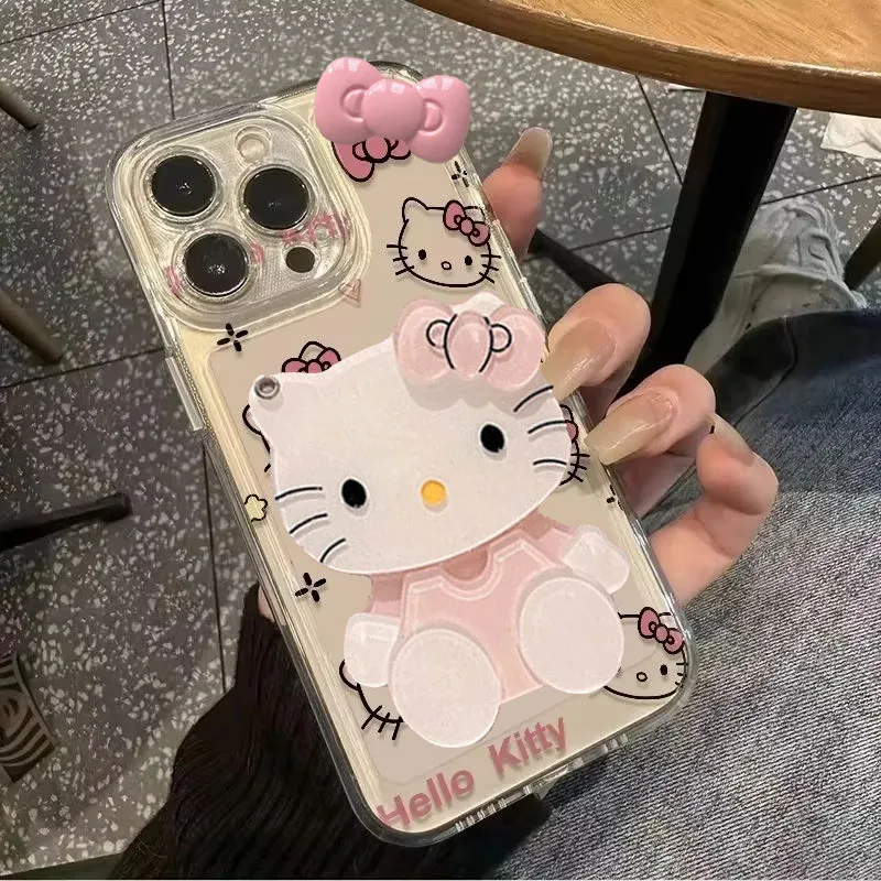 thumbnail image 1 of Sanrio-funda de teléfono con lazo para iPhone, carcasa creativa con cabeza de Hello Kitty KT para iPhone 16, 15, 14, 13 Pro Max, 11, 12, 13 Pro, X, XR, 7, 8 Plus, Y2K, 1 of 5