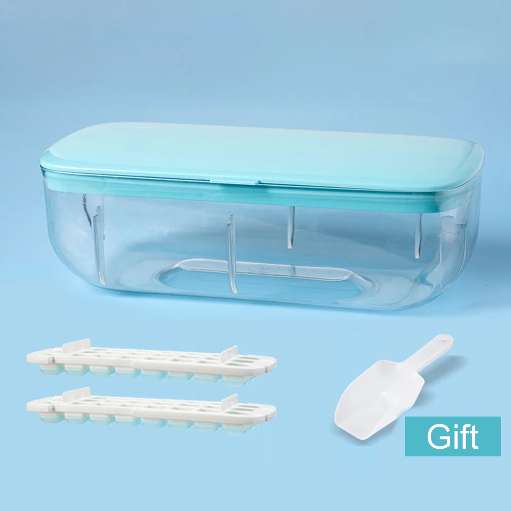 Ice Cube Tray With Lid And Bin Quick Release Silicone Ice Cube Maker Mold With Container For Cocktail Whiskey Bar Kitchen Tools