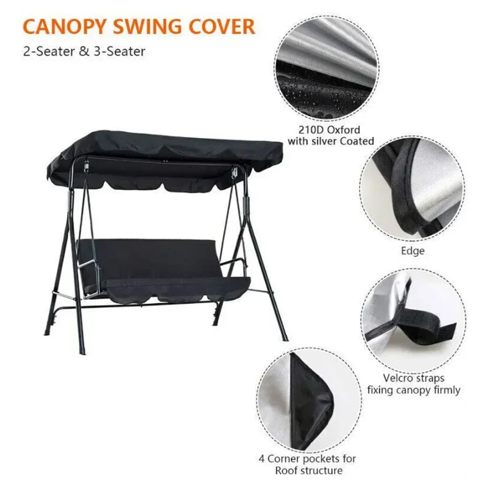 Replacement Canopy for 2 or 3 Seater Garden Swing Chair Cover 140cmX120cmX18cm 249cmx185cmx18cm Sun Protection