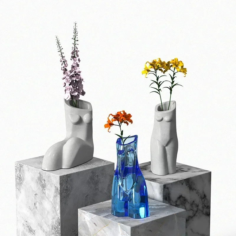 Abstract Woman Body Vase Clay Silicone Mold DIY Crat Art Home Decoration Beauty Flowerpot Concrete Cement Molds