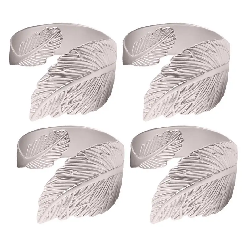 

Paper Napkin Rings Set Of 4pcs Maple Leaf Metal Napkin Buckles DIY Table Decorations For Wedding Dinner Party Banquet Holiday