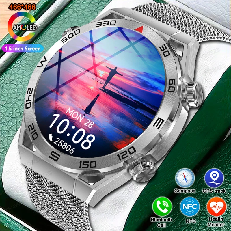 Nuovo Gps Smart Watch Men Per Huawei Hd Screen Heart Rate Bluetooth Call Nfc Ip68 Impermeabile Blood Fat Health Movement Smart Watch