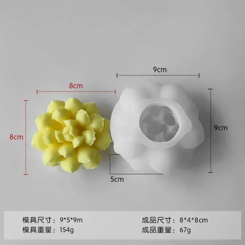 Large Succulent Candle Silicone Mold