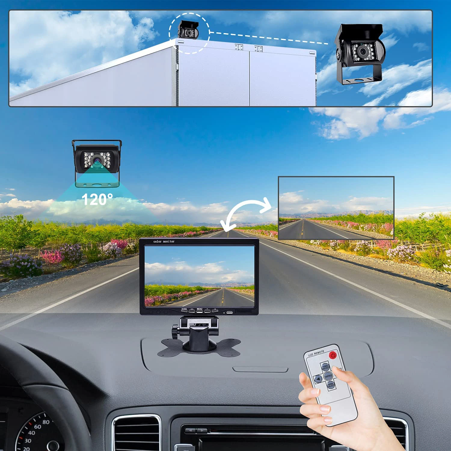 iPoster Vehicle 2x 4PIN Back up Reversing Camera Night Vision 7