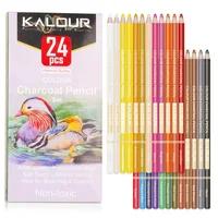 KALOUR 24 Colors Pastel Colored Pencils Drawing Sketching Colored carbon Pencils Coloring Pencils Students Artist Art Supplies 1