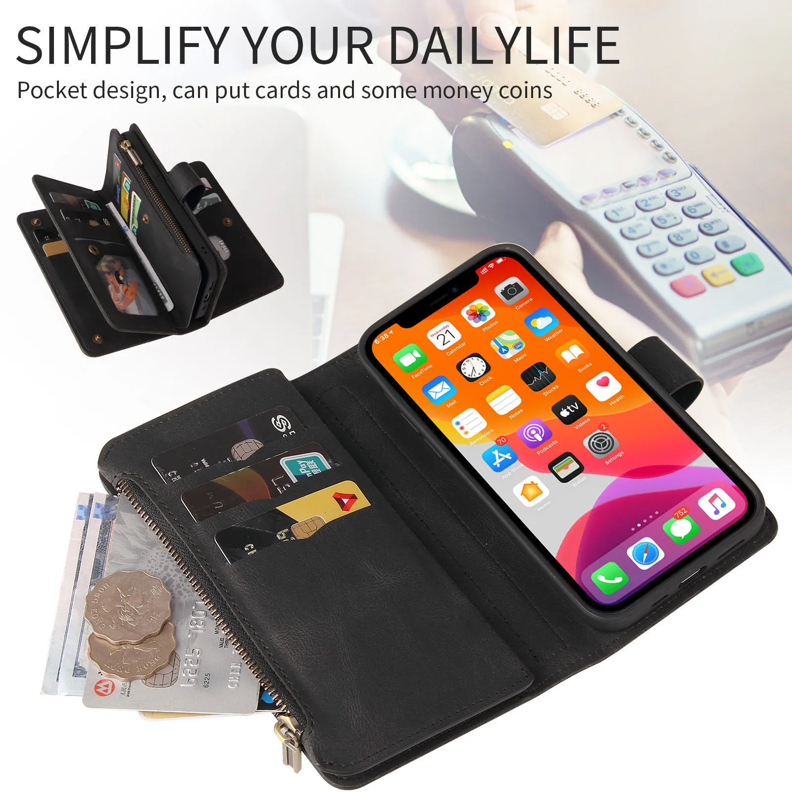 Multi Card Slots Case For Samsung Galaxy A12 A22 A32 A42 A52 A72 A10 A20 A30 A40 A50 A70 Wallet Luxury Zipper Flip Leather Cover