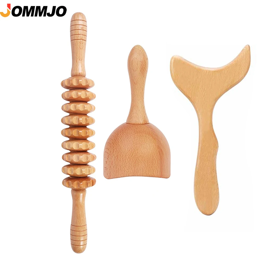 

3-in-1 Wood Therapy Massage Tools Lymphatic Drainage Massager Wooden Massage for Maderoterapia Colombiana,Anti-Cellulite,Shaping