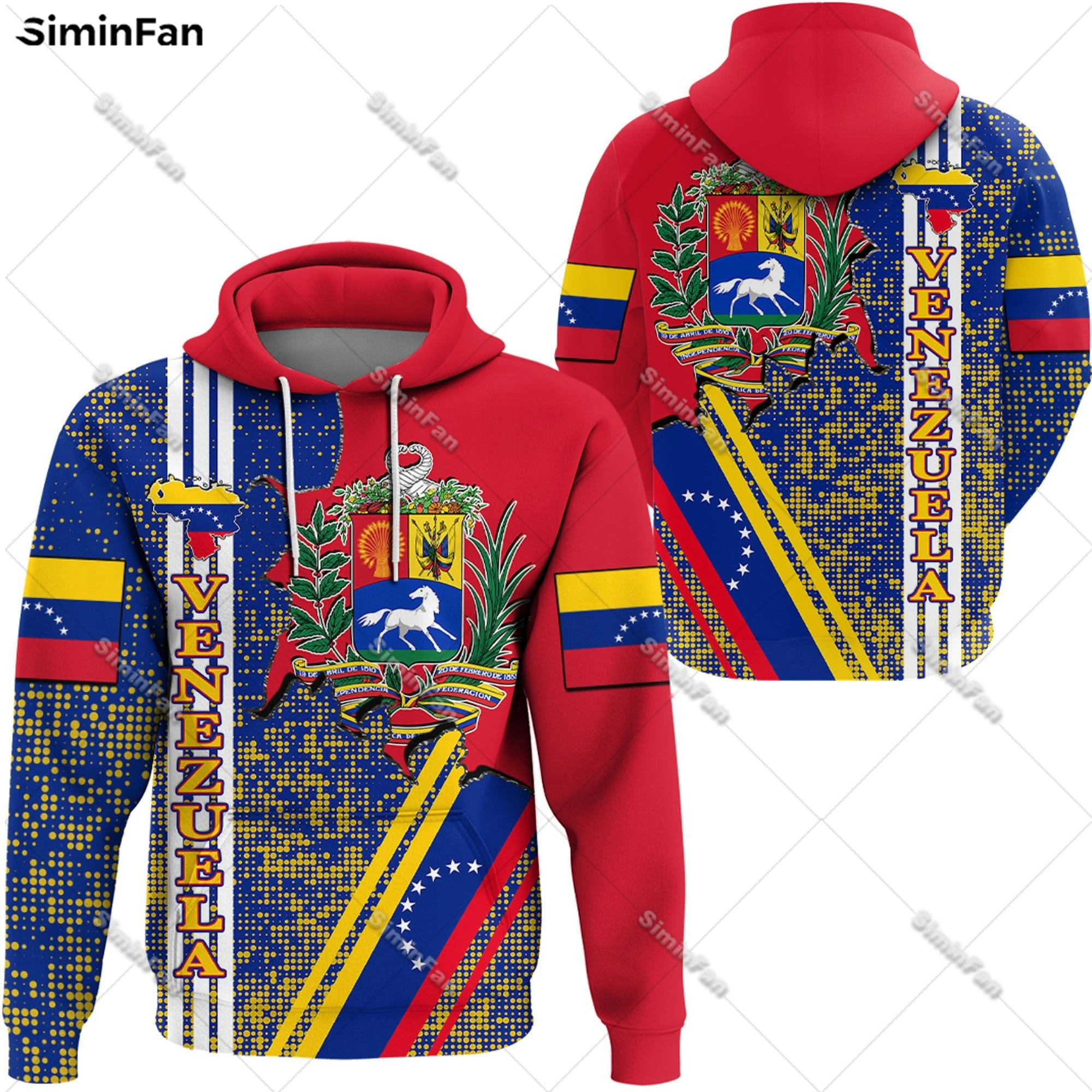 

Venezuela Strong Coat Of Arms Mens Hoodie 3D All Over Printed Hooded Pullover Jacket Male Sweatshirt Unisex Outwear Female Top