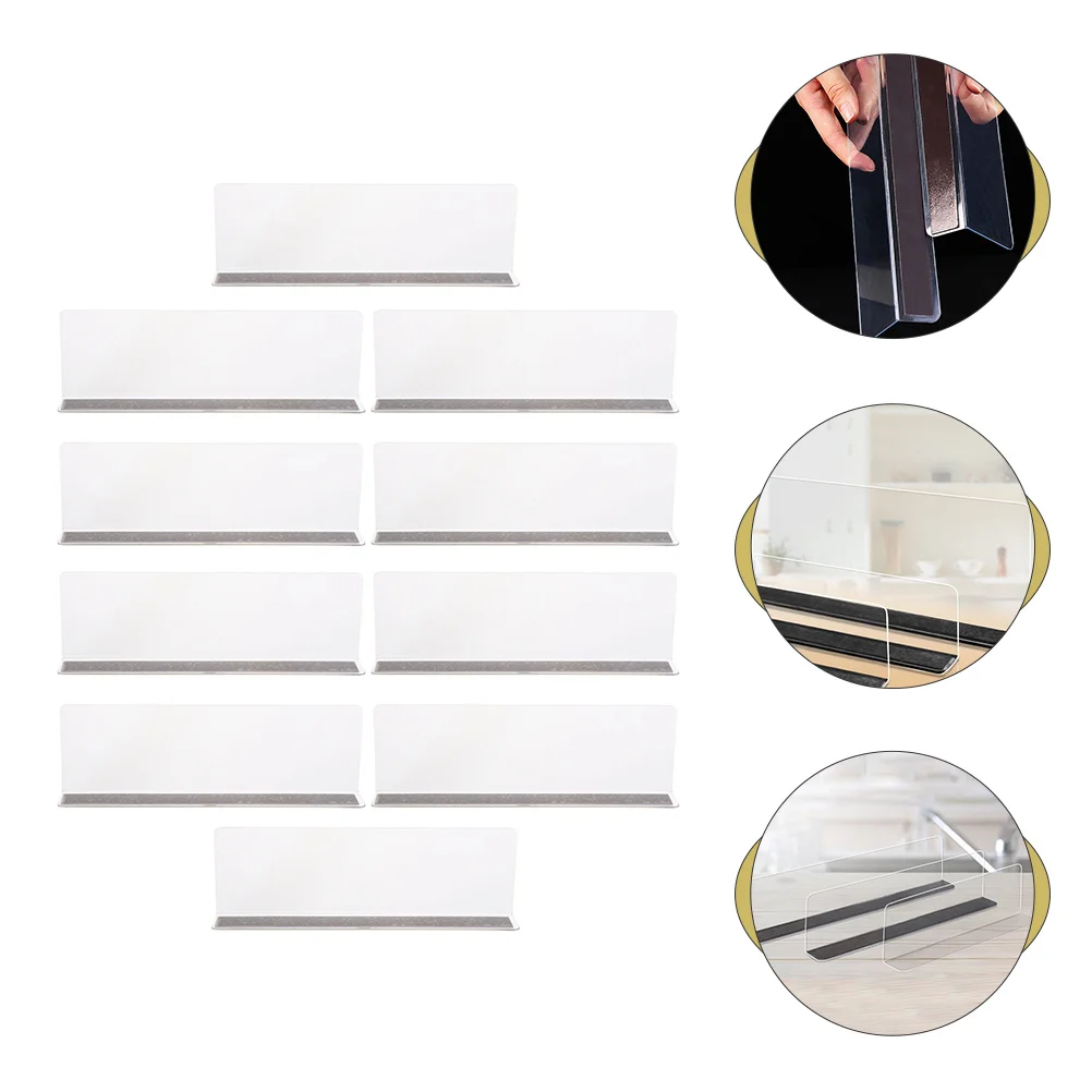 

10 Pcs Partition Plate Commodity Shelf Clapboards Dividers Magnetic Baffles Plastic Acrylic Supermarket Wardrobe
