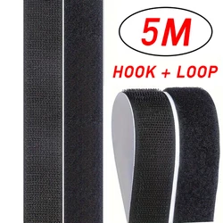 Self - Adhesive Velcro Hook and Loop Tape Roll for DIY and Home Projects (Black 5M)