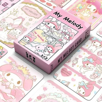 50pcs Japanese Anime Sanrio Card Laser Photo Card Kuromi Melody Cinnamoroll Pachacco Room Decoration Cartoon Card Children Gift 2