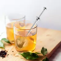 Stainless Steel Tea Infuser Sphere Mesh Tea Strainer Coffee Herb Spice Filter Diffuser Handle Tea Ball Tea Spoon Infuser Filter 3