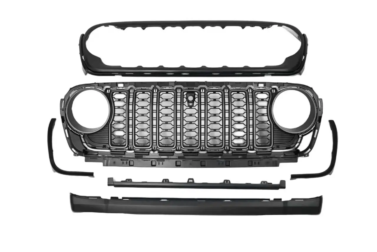 

2024 New Design Grill ABS 2024 Style Grille With/No Camera Hole for Jeep Wrangler JL 2018++ Gladiator JT JL1300 LantSun