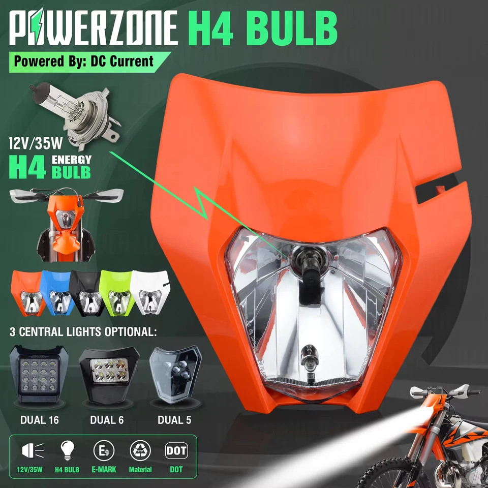 POWERZONE TLD Flu Blue Limited Edition Motorcycle Headlight