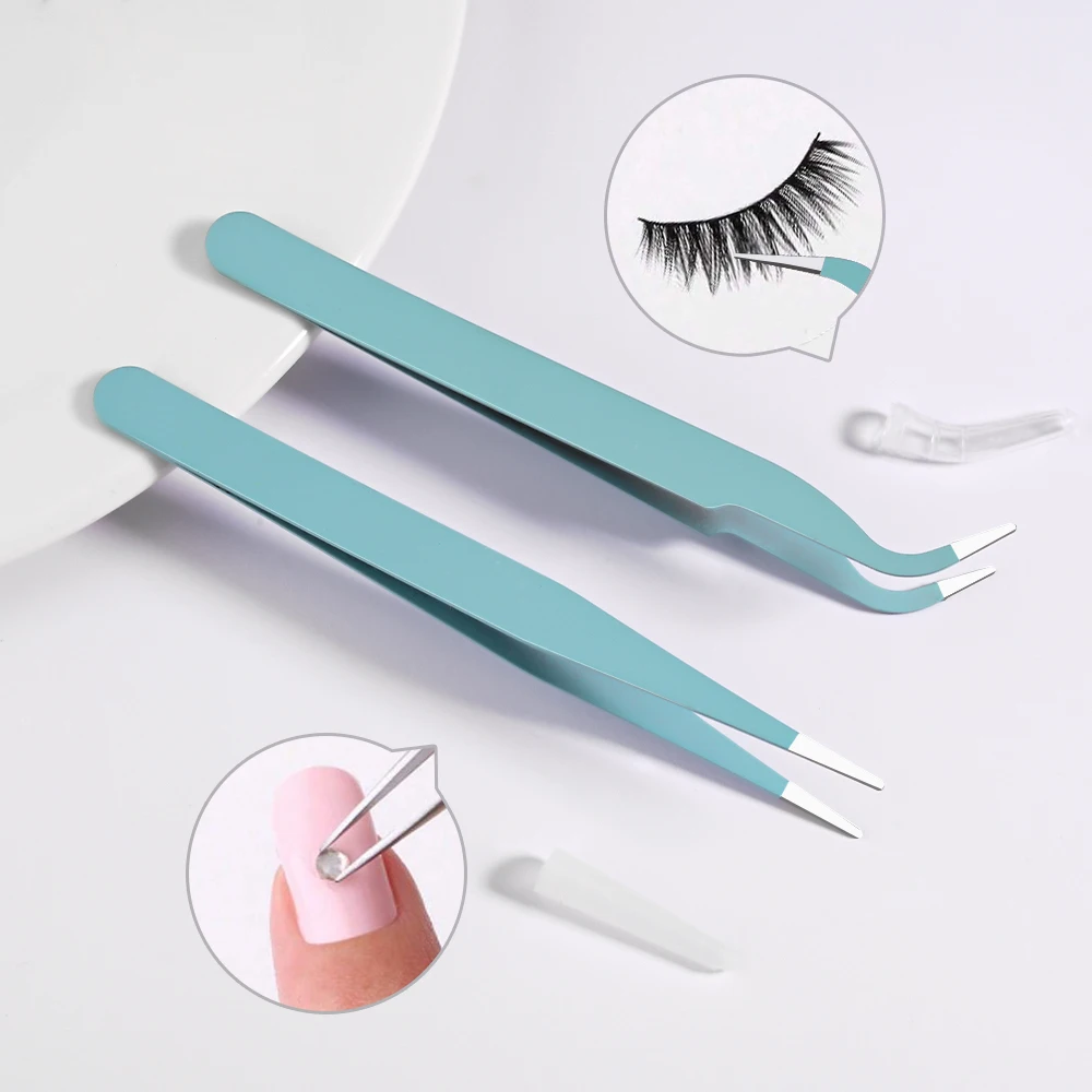 Nail Art Tweezers 1/2Pcs Macarons Eyelash/Nail Art Tweezers 12cm Stainless Steel Nail Tweezers 1*Set Pick Up Stickers&Rhinestone Manicure eyelash tweezers nail art tweezers