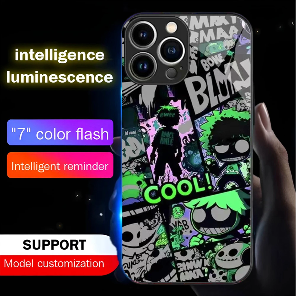 So Cool Graffiti Design Sound Control LED-Blitzgehäuse Leuchtende Abdeckung für iPhone Air 17 16E 15 14 13 12 11 Pro Max XR XS Plus – Detail 25