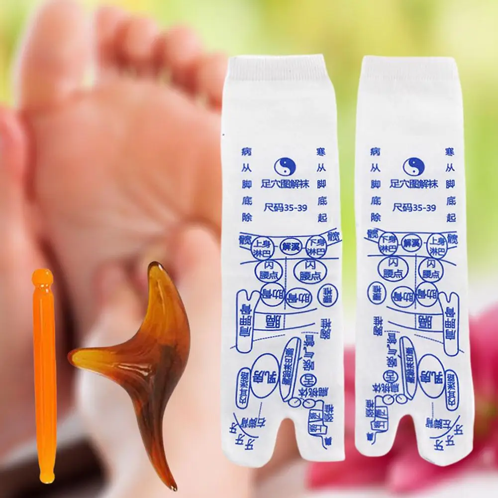 

Unisex Foot Pressure Point Acupuncture Reflexology Massage Physiotherapy Socks Illustration Acupoint Acupressure Hosiery F5X3