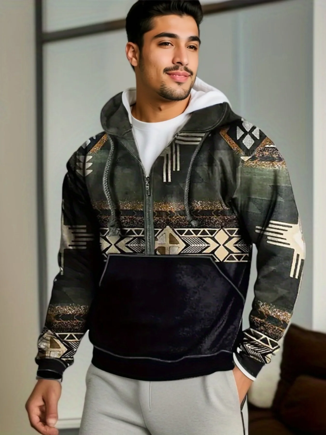 Autumn Winter Men's Hoodie Vintage Men's Sweatshirt Long Sleeve Hoodie For Men Oversized Mans Clothing Casual Harajuku Top Male