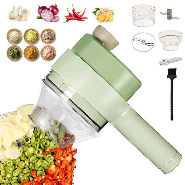 Electric Vegetable Cutter Set Handheld Garlic Slicer