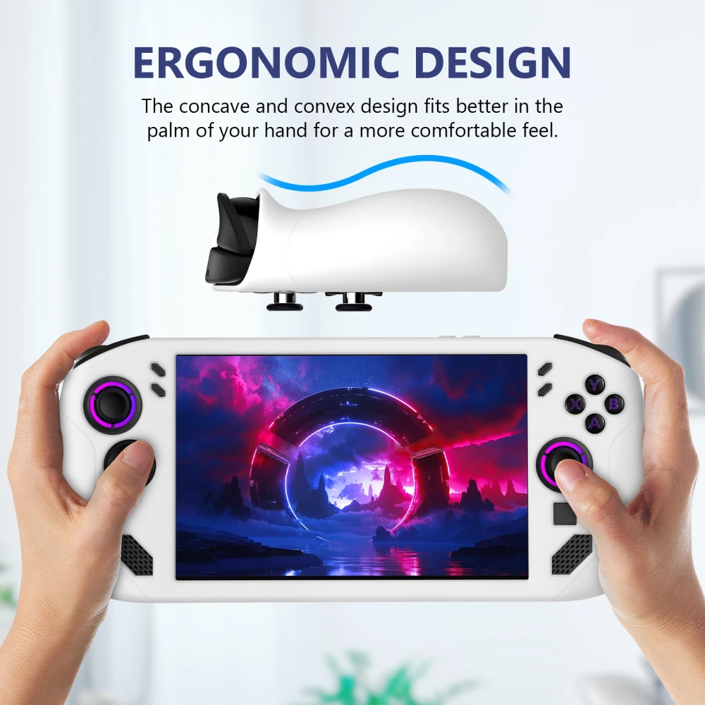Shockproof Silicone Protective Case for Gaming Console - Available in Black, White, and Pink