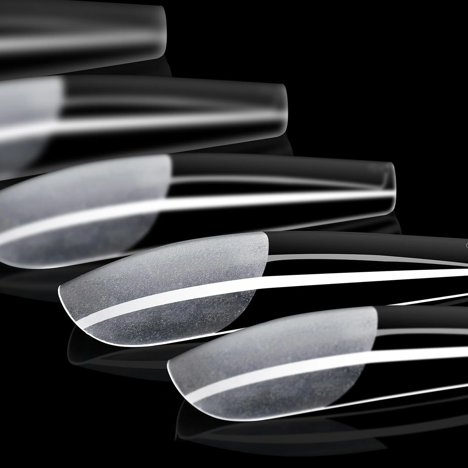 240/330개 소프트 젤 발레리나 네일 팁, 반매트 클리어 관 모양 아크릴 네일 팁, 15가지 사이즈, 홈 DIY용