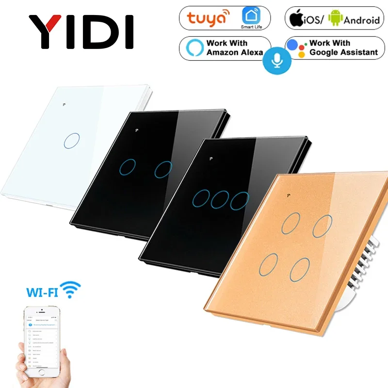 WiFi Wall Light Switch Smart Life/Tuya APP Remote Control Works