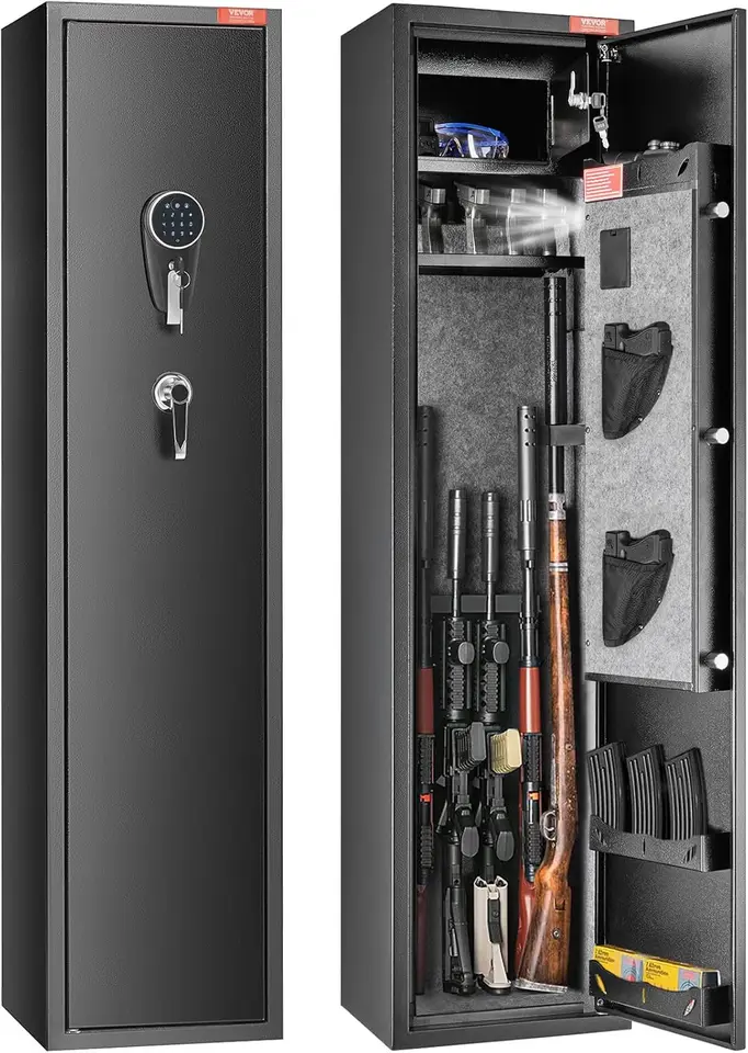 Digital Keypad Rifle Safe with Storage Locker