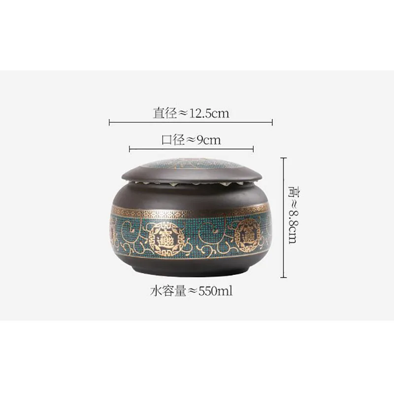 Creative Purple Sand Tea Canister Ceramic Seal Candy Jar Portable Coffee Beans Nut Medicinal Herb Storage Box Food Container New 6