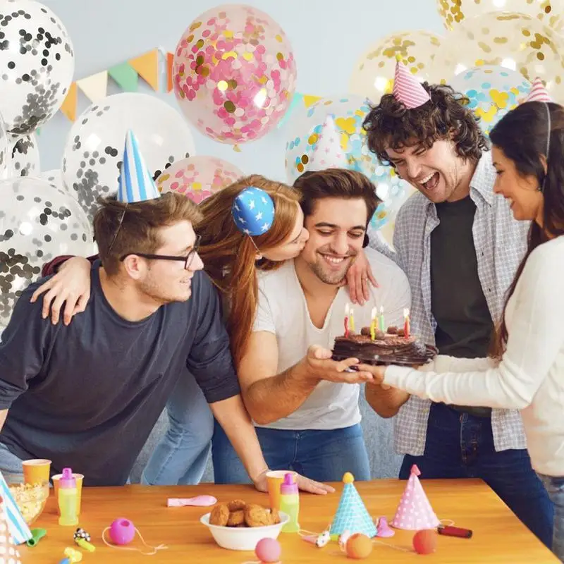 Balloons With Golden Paper Latex Party Balloon 100Pieces 12Inches Confetti Balloons Transparent Multicolor Sequin Balloon