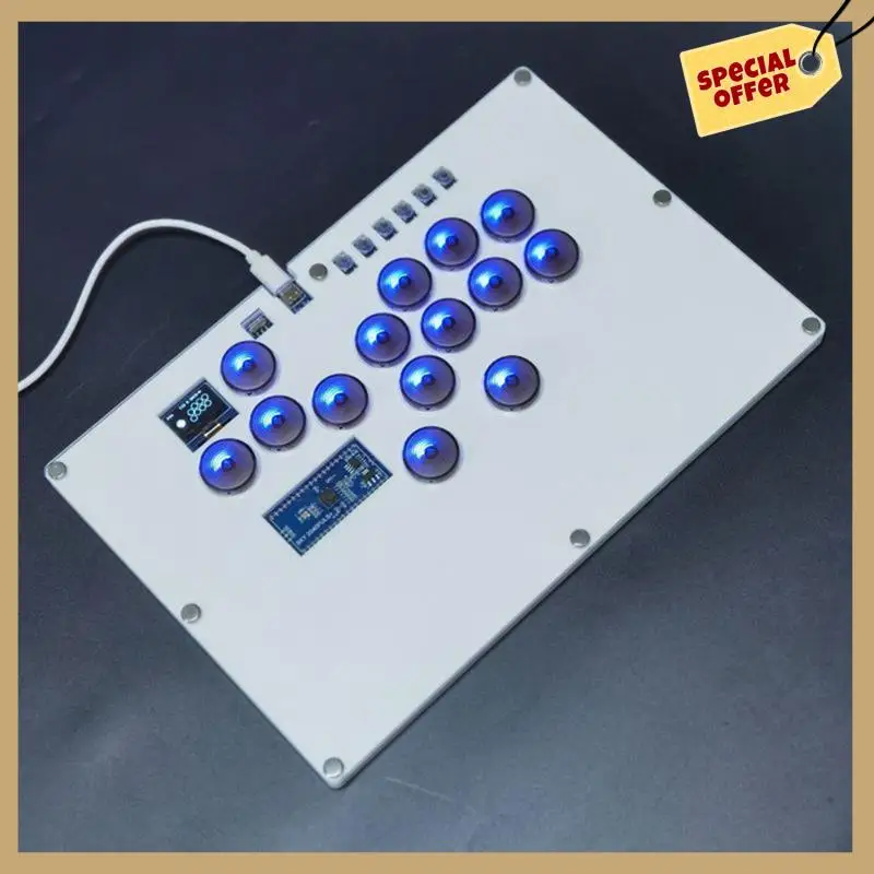Arcade Fighting LED Hot-Swap For Hitbox Leverless Controller Xinput/Dinput Mini Buttons Console For PC/NS/PS4/PS3/Steam-WMAN