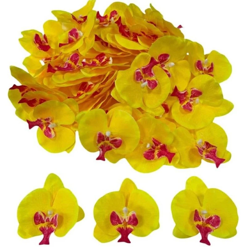 6 Teile/satz Künstliche Seide Phalaenopsis Orchidee Köpfe Gefälschte Phalaenopsis Floral für Home Zimmer Hochzeit Decor DIY Fotografie Requisiten – Detail 12