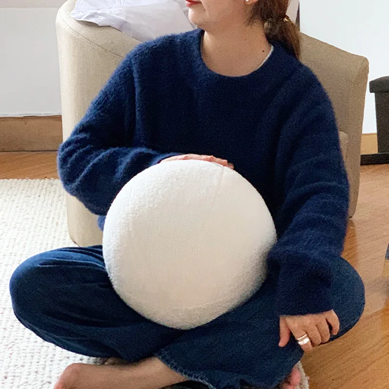 Ins Minimalist Living Room Sofa Ball Shaped Pillow Decoration Home Decoration Cushion Fun Ball Shaped Plush Car Cushion 5