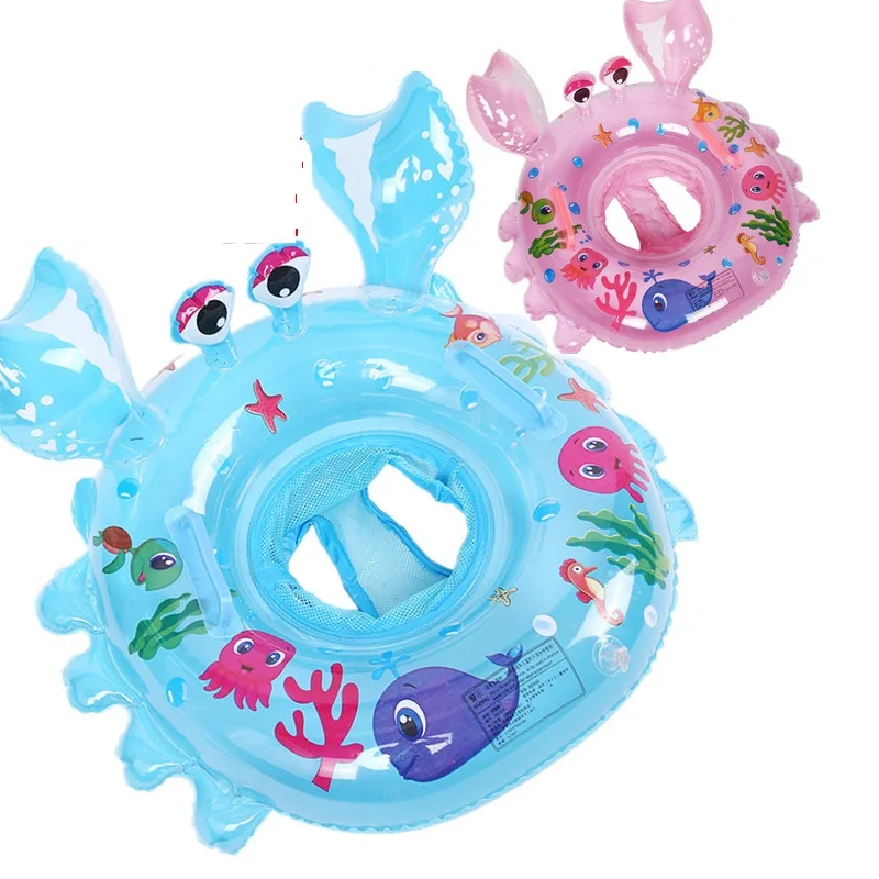 

Crab Swim Ring For Babies 0-4 Years Old Swimming Rings Floaties Durable Non-Toxic Inflatable Floating Summer Holiday Bath Toy