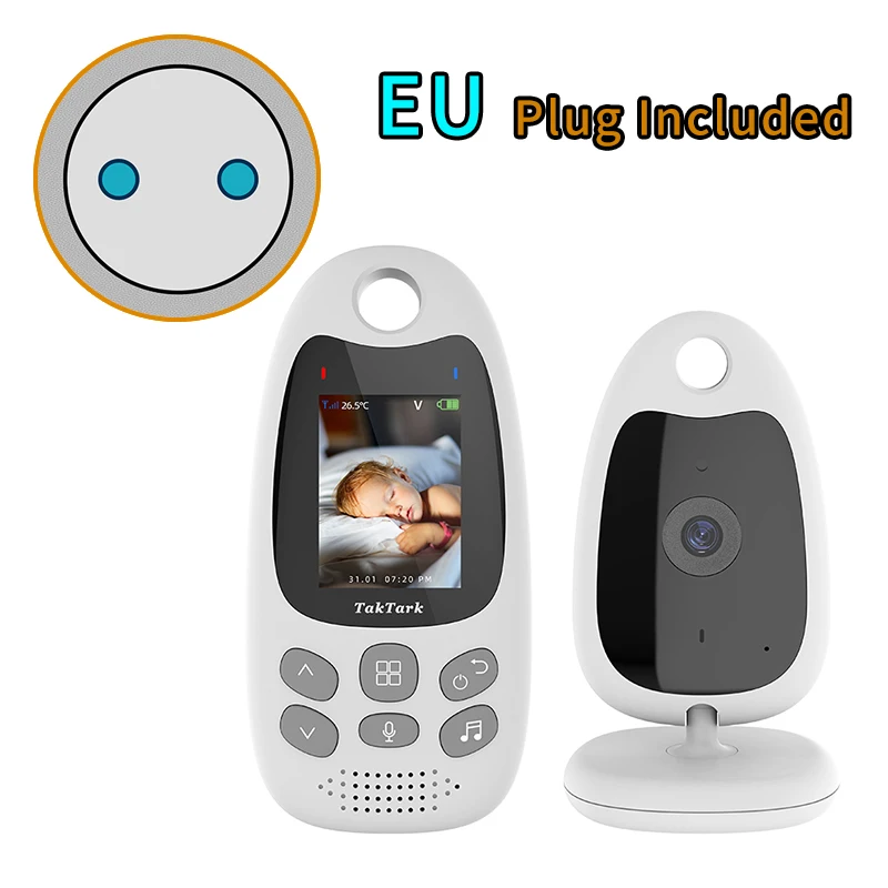 Monitor de bebé inalámbrico con intercomunicador bidireccional, detección  de movimiento, conexión multipantalla, noche HD, distancia de monitoreo de