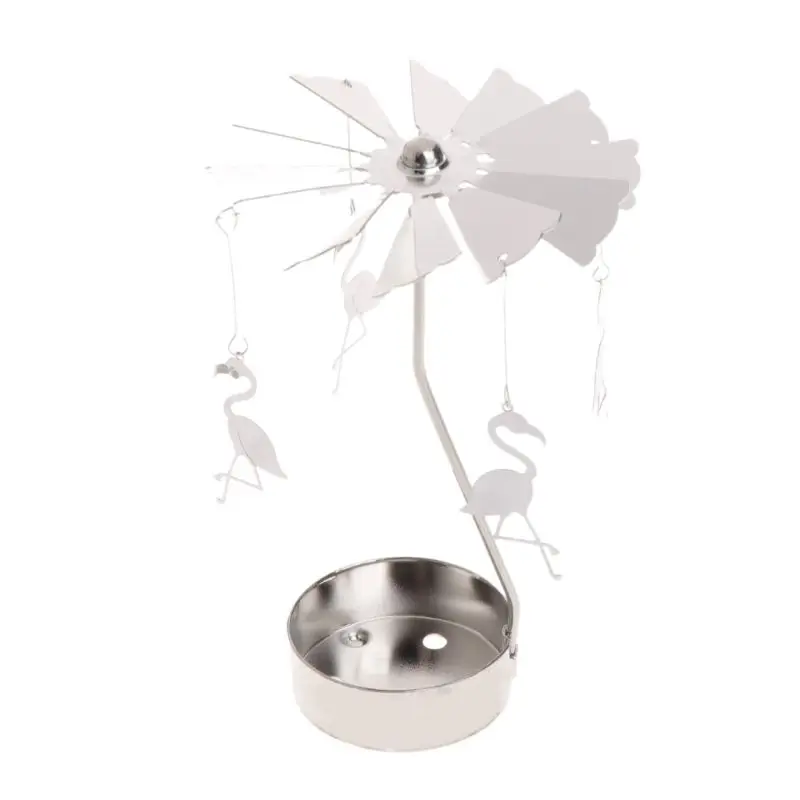 Rotating Tea Light Candle Holder Carousel Spinning Tealight Stand Candleholders for Romantic Wedding Party Home