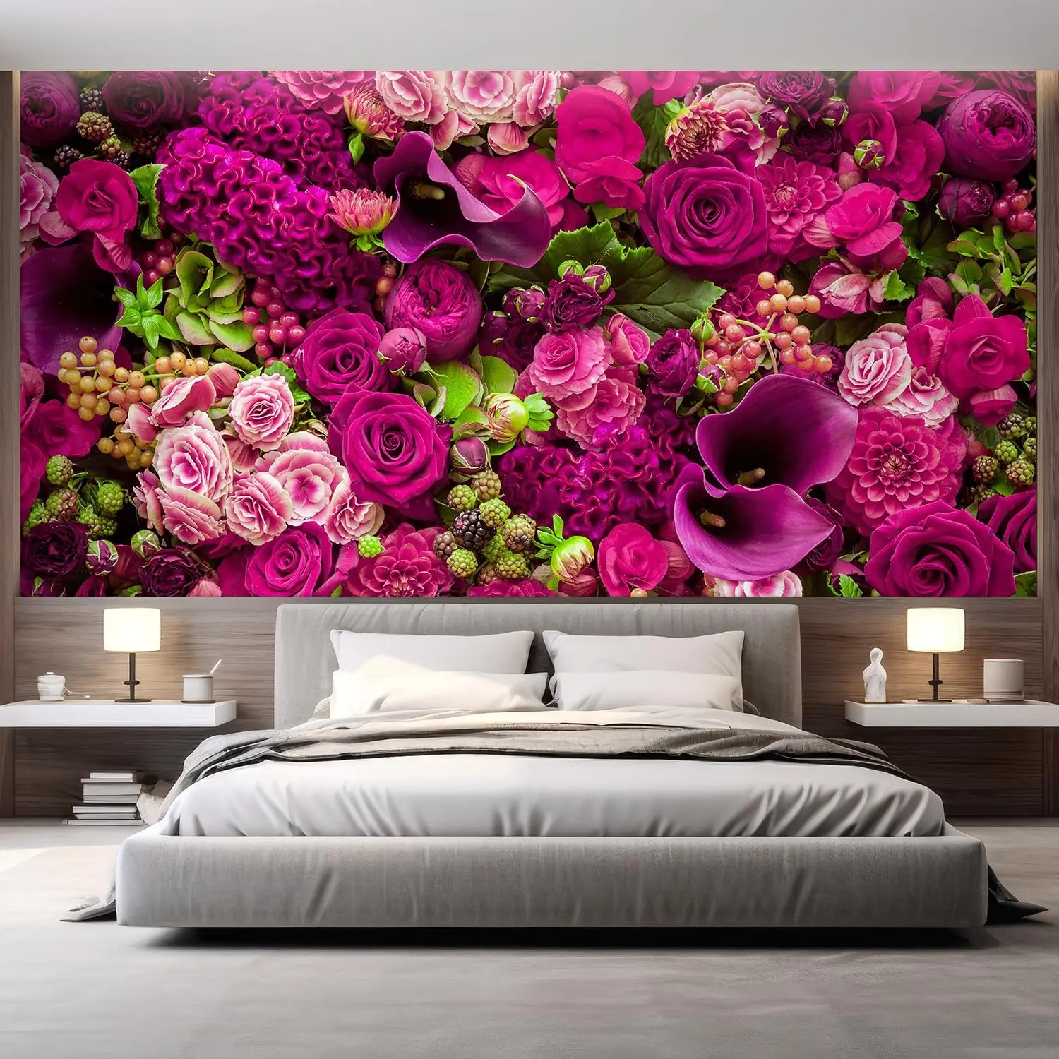 

Настенная Наклейка/Настенная элегантная фотография с цветами розы, не шелушится и не клеится, нетканые обои декоративные для спальни