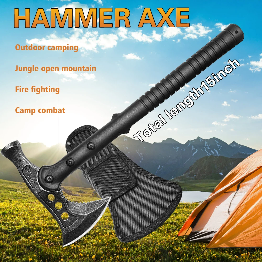 Hammer Axe Outdoor Survival Camping Tourist Tomahawk Portable Multifunzionale Wild Emergency Gear Tool Ascia Coltello Da Taglio Ascia