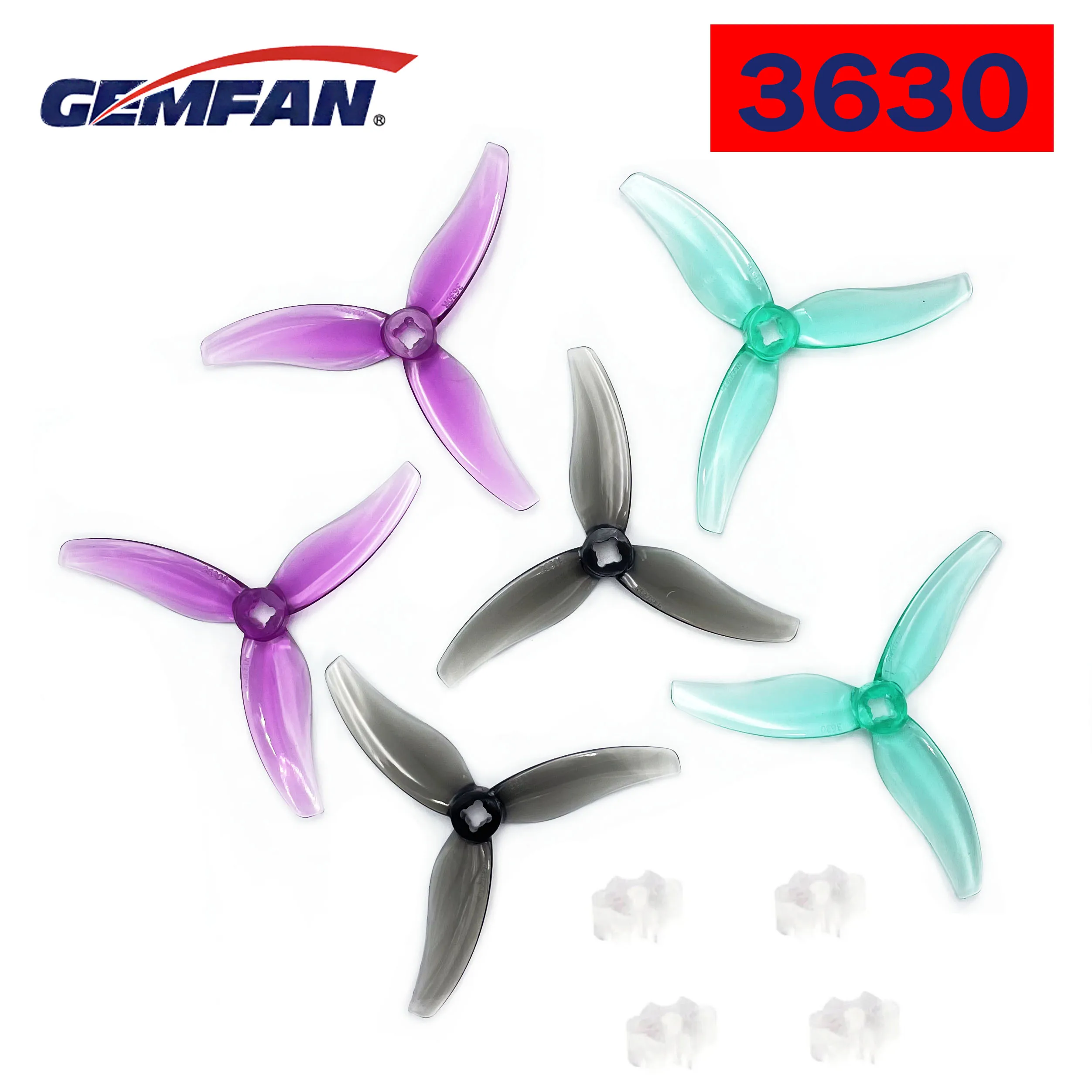 

24 шт./12 пар Gemfan Hurricane 3630 3-лопастные 3 отверстия PC Propeller W/адаптер для FPV Freestyle 3,5 дюймов зубочисток Foxwhoop Drone