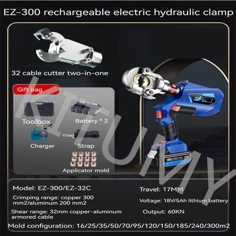 Electric Hydraulic Crimping Pliers 18v Rechargeable Continuous Crimping Pliers Cable Real-Time Digital Display Hydraulic Pliers 5