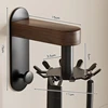 Solid wood wall-mounted kitchen hooks rotating multifunctional spoon spatula storage rack kitchen utensils shelves no punch 6