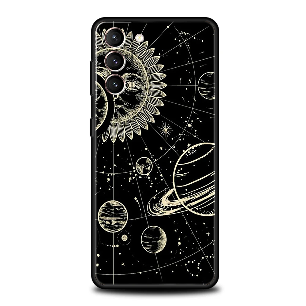 Suns Moons Clouds Astrological Hülle für Samsung Galaxy S24 S23 S22 S20 S21 FE Ultra S24 S23 S10 S10E S9 S8 Plus 5G Handyhülle – Detail 3
