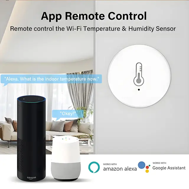 Tuya ZigBee Mini Temperature And Humidity Sensor Indoor Humiture Detector Voice App Control Works With Alexa Google Home 2