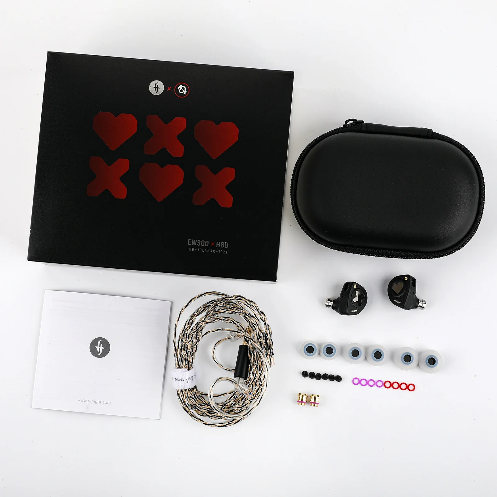SIMGOT HBB EW300 1DD+1Planar+1PZT Hybrid Driver In Ear Monitor Wired Earbuds with Detachable Nozzles Silver-Plated OFC IEM Cable 5