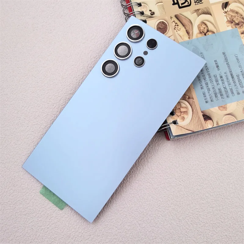 삼성 갤럭시 S24 울트라 5G SM-S928B 배터리 커버 후면 도어 하우징 패널 수리 부품 및 카메라 렌즈 프레임용 새 후면 유리