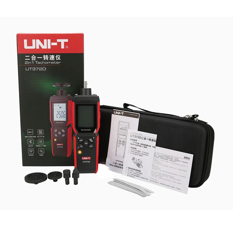 UNI-T UT372D 타코미터 디지털 RPM 미터 2 in 1 레이저 비접촉식 및 접촉식 타코미터 전문 회전 속도계